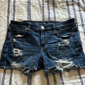 American Eagle Outfitters Women's Distressed Blue Shorts Size 10